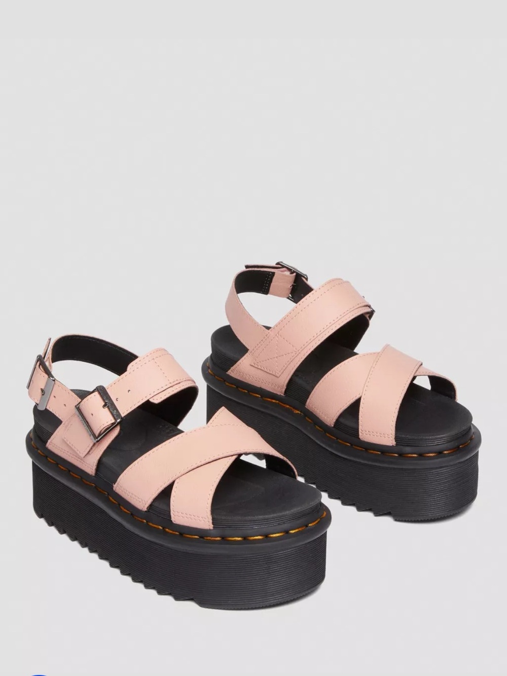 Dr. Martens Voss II Athena Leather Strap Platform Peach Beige Women’s size 8 NEW - Picture 3 of 13
